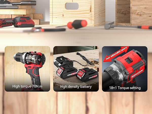 20V Power Drill Drivers, 70N.m