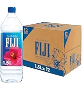FIJI Natural Artesian Bottled Water 1.5 Liters / 50.7 Fl Ounce (Pack of 12) - 100% Natural Electr...