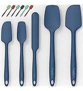 Silicone Spatula Set of 5,High Temperature Resistant, Food Grade Silicone, Dishwasher Safe, for B...