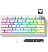 Womier 75% Wireless Mechanical Gaming Keyboard with Knob & Dot-matrix Display Bluetooth5.0/2.4GHz...
