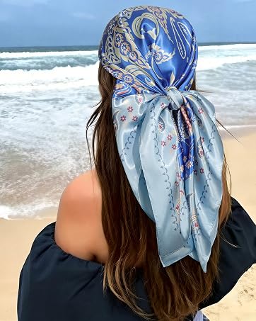 Blue head scarf