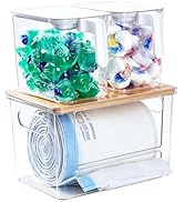 iCASA Trash Bag Dispenser Organizer - Large 3 in 1 Garbage Bag Dispenser Holder Dishwasher Pods C...