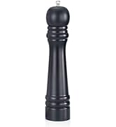 Wooden Pepper Grinder or Salt Mill, 11 Inch Peppercorn Grinder with Adjustable Roughness Ceramic ...