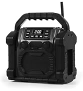 Bingxue FM Radio Receiver,USB Bluetooth Speaker with Clock Alarm/LED Lights,Portable Anticollisio...
