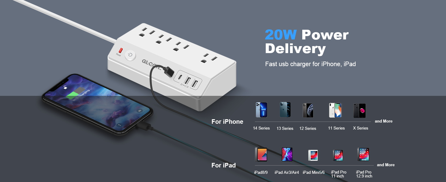desk clamp power strip usb c