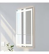 Corona Collection Front and Back Illuminated 24in x 32in Rectangular LED Frameless Mirror with De...