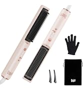 Quico Hair Straightener Brush, 100-240V Dual Voltage Ionic Straightener Brush for Women, Ceramic ...