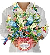 Freshcut Paper Pop Up Cards, Hummingbird Oasis, 12 Inch Life Sized Forever Flower Bouquet 3D Popu...