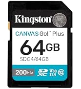 Kingston Canvas Go Plus 64GB SD Card | Up to 200MB/s | Class 10, UHS-I, U3, V30 | SDG4/64GB