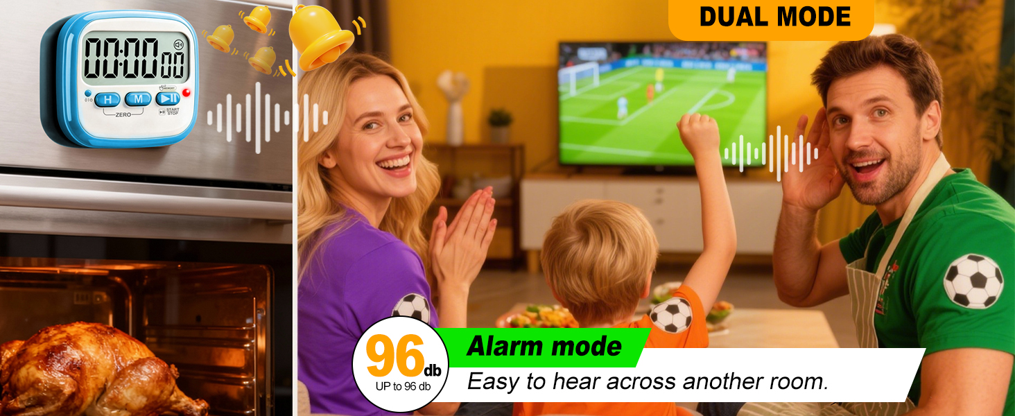 Kitchen Timer with Loud Alarm Mode