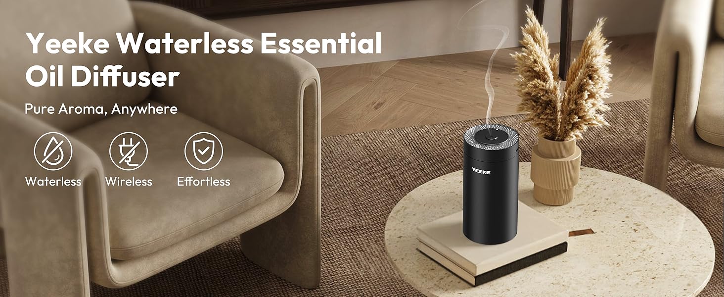 Pure Aroma, Anywhere. Waterless · Wireless · Effortless