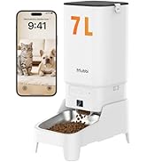 Automatic Cat Feeder with Camera - 7L/29 Cups Auto Dog Feeder with Large Food Tray & 1080P Night ...