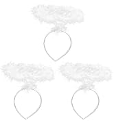 BESTYASH 3PCS Christmas Angel Halo Angel Headband White Angel Hair Hoops Headband Masquerade Part...