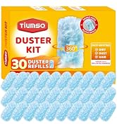 Tiumso 30 Count Duster Refills Dusters for Cleaning Compatible with Swiffer | 360° Heavy Duty Mic...