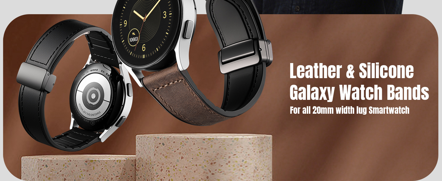 samsung galaxy watch 7 6 5 4 3 FE Classic Band Magnetic lether bands