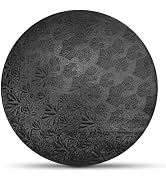 Black Cake Board 12 Inch Round - Cardboard Cake Round Base Drum Circle Tray Black Kitchen Black B...