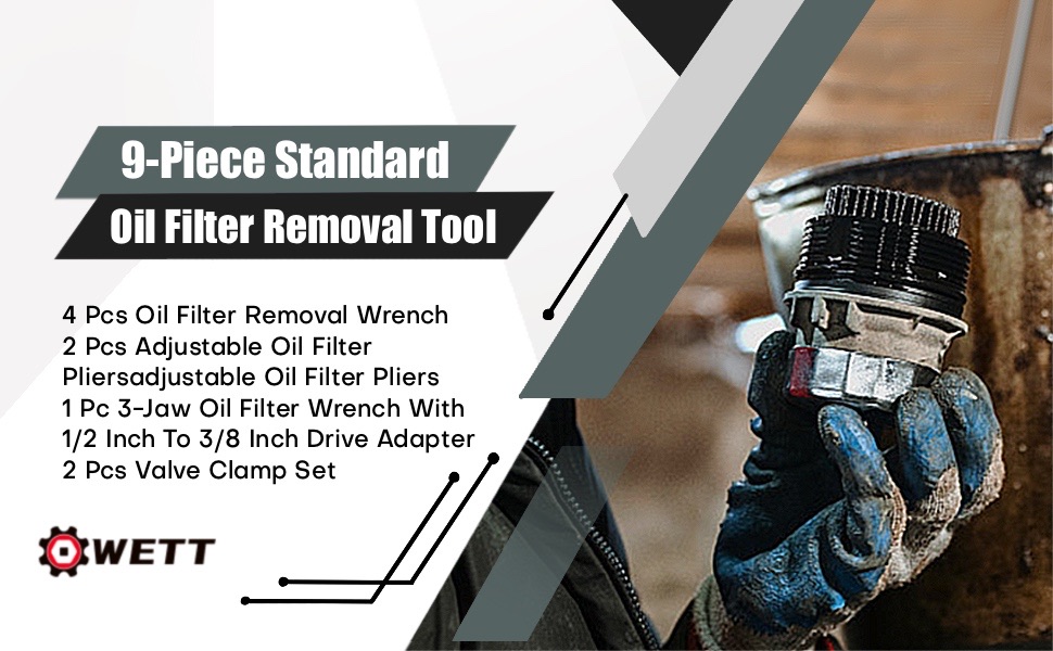 Swivel Oil Filter Wrench Set Standard Removal Tool Adjustable Oil Filter Plier and Valve Lapper