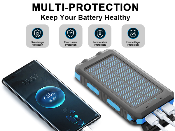 solar power phone charger iphone solar battery pack solar usb charger MultipleProtections gifts