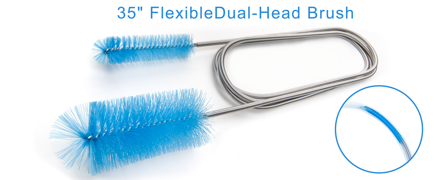Glass Cleaning Kit Straw Cleaner Brush - Reusable Handles Extra Long Bottle Brush
