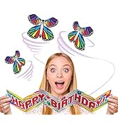 BEST PARTY EVER! Butterfly Surprise Cake Topper Flying Butterfly Card, Wind Up Butterfly Birthday...