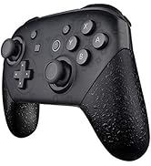 eXtremeRate Textured Black Replacement Handle Grips for Nintendo Switch Pro Controller, 3D Splash...
