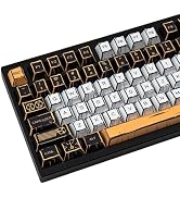 GEKUCAP Black and White Manga Keycaps, 150 Keys Anime Style PBT keycaps, Dye-Sublimation Cherry P...