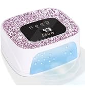 Linssy Rechargeable UV/LED Nail Lamp with Auto Sensor, Portable Cordless Gel Nail Dryer Light 4 T...