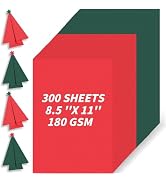300 Sheets Red Green Cardstock Paper 8.5 x 11 inches, 180 GSM/65 lb Thick Card Stock Paper Constr...