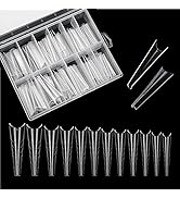 Poly Extension Gel Dual Nail Form, 120pcs Clear Dual Forms Flat Stiletto Nail Tips Quick Building...