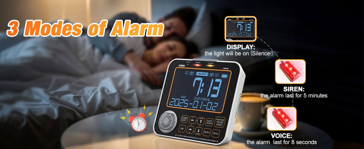3 modes of alarm