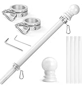 Anovo Flag Pole for Outside House - Stainless Steel 5 FT Flag Poles Kit with1 Inch Metal 360° Rot...