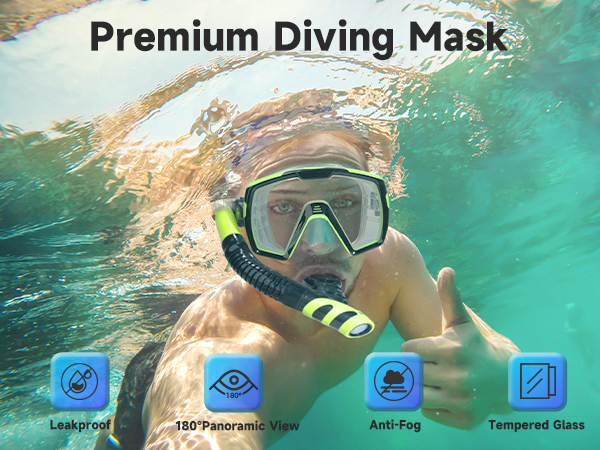 snorkel mask;snorkel;snorkel set;snorkeling gear for adults;snorkeling mask;diving goggles
