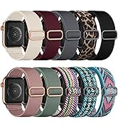 Maledan 10 Pack Stretchy Solo Loop Compatible with Apple Watch Band 38mm 40mm 41mm 42mm 44mm 45mm...