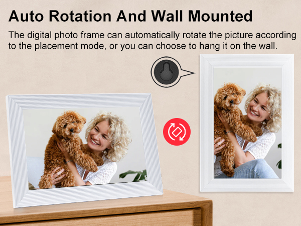 frameo white wifi digital picture frame 10.1 inch smart electronic load from phone for photos