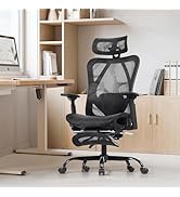 HOOBRO Ergonomic Office Chair with Footrest, Reclining Office Chair Big and Tall, All-Mesh High B...
