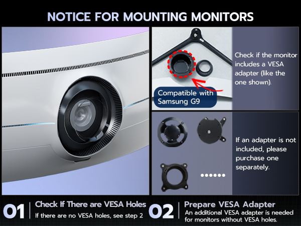 GDT1008WLBK notice for mounting monitors