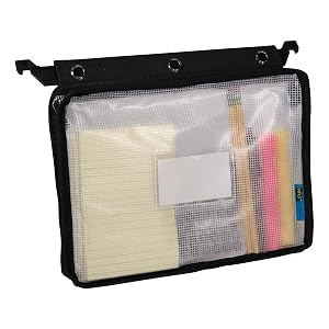 zipper pouch with grommets file drawer storage or binder storage