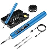 Cordless Soldering Iron Kit - 1100mAh USB Rechargeable Portable Cordless Soldering Gun - LCD Digi...