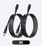 2PCS 6FT/2M Pure Copper Power Extension Cable, 5.5mm x 2.1mm Female to Male, DC 12V Power Extensi...