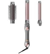 3 in 1 Interchangeable Automatic Rotating Curling Iron & Thermal Brush Set, (1''-1.25'') Curling ...