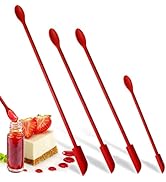 DUFEIMOY Red Mini Spatula Silicone Spatula Set of 4, Makeup Spatula Tiny Spatulas for Cosmetics, ...