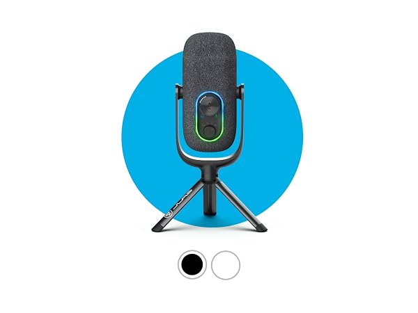 Epic talk mic on blue circle