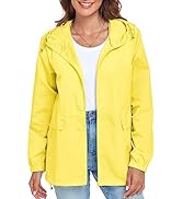 JMinger Women's Lightweight Raincoat Waterproof Packable Outdoor Windproof Hooded Active Rain Jac...