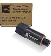 Cosmostar Coolant Water Temperature Sensor Adapter – M12-1.5 Male to 3/8" NPT Female, 1.7" Extend...