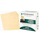 MOTHER EARTH Bamboo Beverage Napkins - 2 Ply | Compact, Absorbent Disposable Cocktail Napkins for...