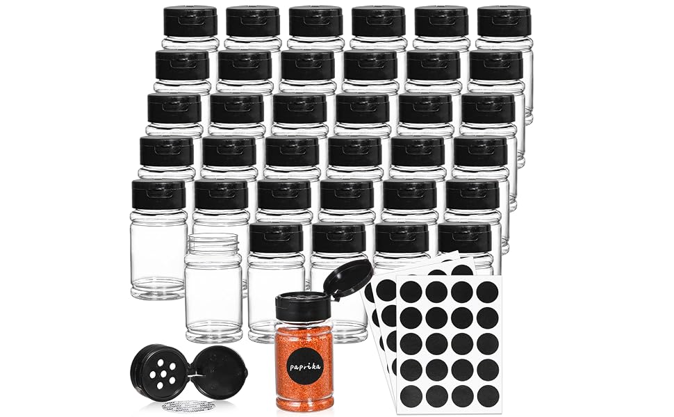 Small Plastic Spice Bottles with Shaker Lids