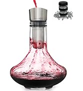 Gusto Nostro Crystal Wine Decanter with Aerator Pourer - Premium Hand-blown Lead-free Glass Wine ...