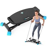 MERACH Slide Steppers for Exercise at Home, Mini Stair Stepper with Resistance Bands, Stairmaster...