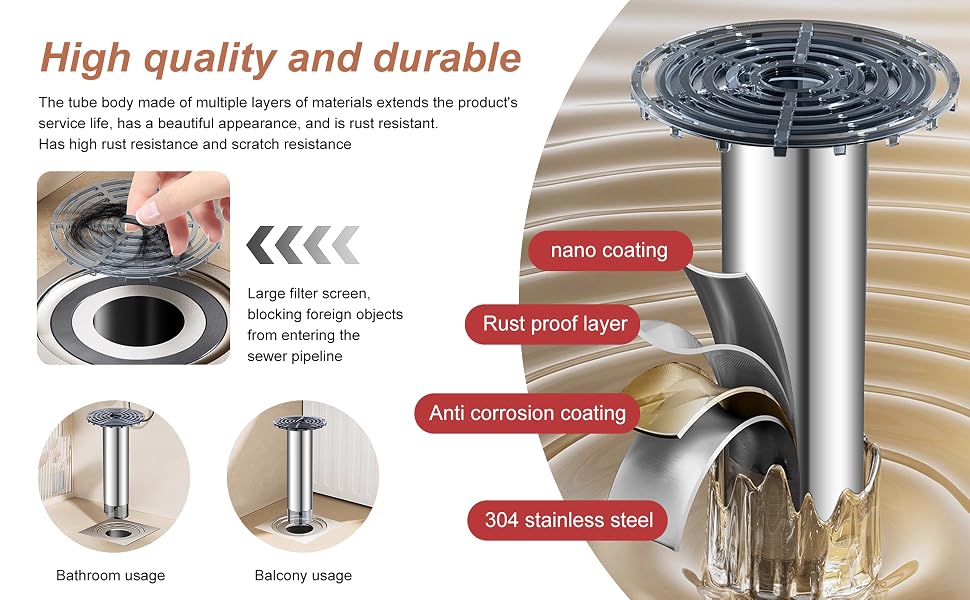 Extended Floor Drain Pipe Anti Odor and Anti Leakage of Sewer Pipe Faults