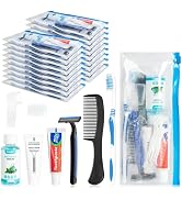 SLequipo Travel Toothbrush Kit Bulk Disposable Toothbrush with Toothpaste Set with Mouthwash,Toot...